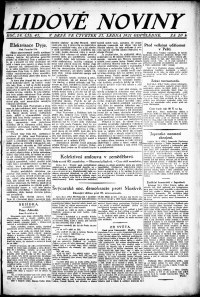Lidov noviny z 27.1.1921, edice 2, strana 1