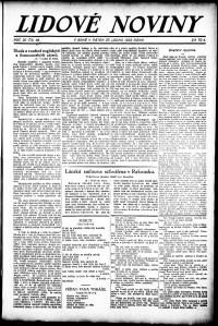 Lidov noviny z 27.1.1922, edice 1, strana 1