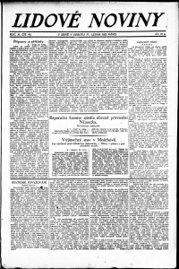 Lidov noviny z 27.1.1923, edice 1, strana 1