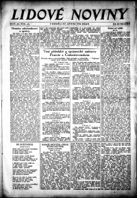 Lidov noviny z 27.1.1924, edice 1, strana 1