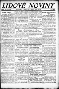 Lidov noviny z 27.2.1920, edice 1, strana 1