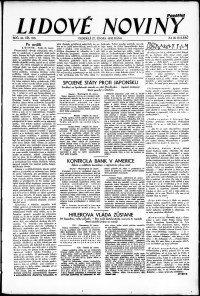 Lidov noviny z 27.2.1933, edice 1, strana 1