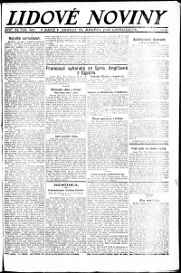Lidov noviny z 27.3.1920, edice 2, strana 1