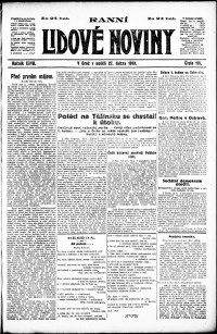 Lidov noviny z 27.4.1919, edice 1, strana 1