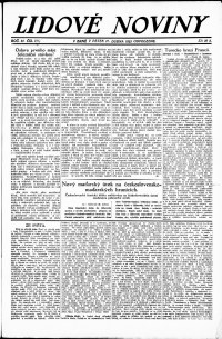 Lidov noviny z 27.4.1923, edice 1, strana 1