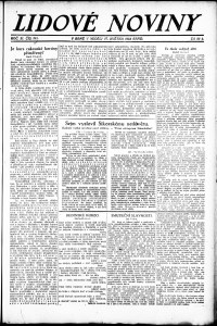 Lidov noviny z 27.5.1923, edice 1, strana 1