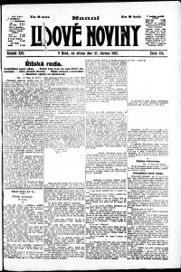 Lidov noviny z 27.6.1917, edice 1, strana 1