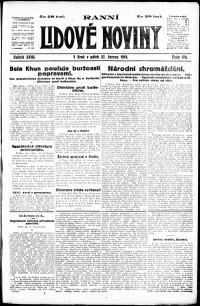 Lidov noviny z 27.6.1919, edice 1, strana 1