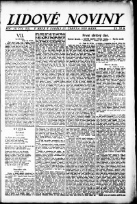 Lidov noviny z 27.6.1920, edice 1, strana 1