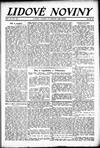 Lidov noviny z 27.6.1922, edice 1, strana 1