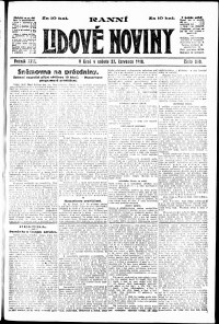 Lidov noviny z 27.7.1918, edice 1, strana 1