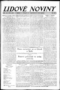 Lidov noviny z 27.7.1920, edice 1, strana 1
