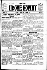 Lidov noviny z 27.8.1917, edice 1, strana 1