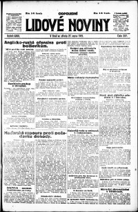 Lidov noviny z 27.8.1919, edice 2, strana 1