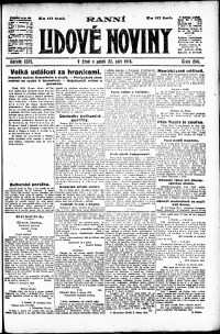 Lidov noviny z 27.9.1918, edice 1, strana 1