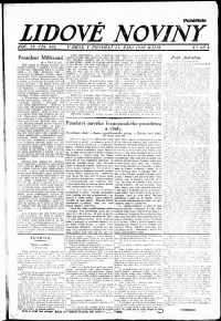 Lidov noviny z 27.9.1920, edice 1, strana 1