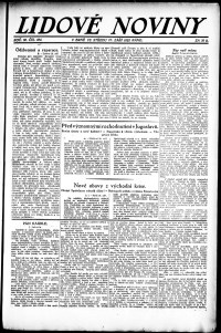 Lidov noviny z 27.9.1922, edice 1, strana 1