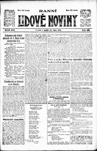 Lidov noviny z 27.10.1918, edice 1, strana 1