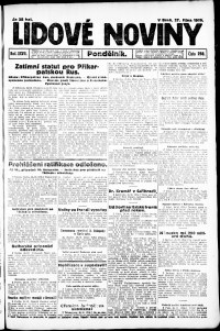 Lidov noviny z 27.10.1919, edice 1, strana 1