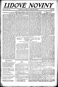 Lidov noviny z 27.10.1921, edice 1, strana 1