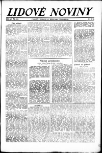 Lidov noviny z 27.10.1923, edice 1, strana 1