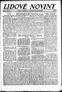 Lidov noviny z 27.11.1922, edice 2, strana 1