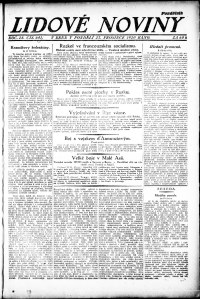 Lidov noviny z 27.12.1920, edice 1, strana 1