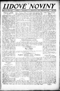 Lidov noviny z 27.12.1920, edice 2, strana 1