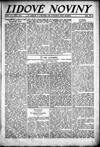 Lidov noviny z 28.1.1921, edice 1, strana 1