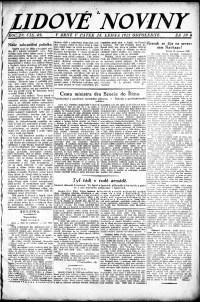 Lidov noviny z 28.1.1921, edice 2, strana 1