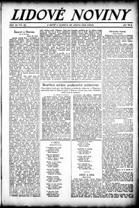 Lidov noviny z 28.1.1922, edice 1, strana 1
