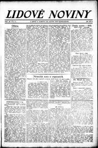 Lidov noviny z 28.1.1922, edice 2, strana 1