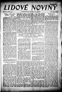 Lidov noviny z 28.1.1924, edice 1, strana 1