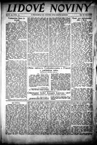 Lidov noviny z 28.1.1924, edice 2, strana 1
