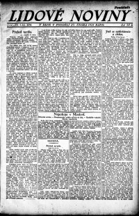 Lidov noviny z 28.2.1921, edice 1, strana 1