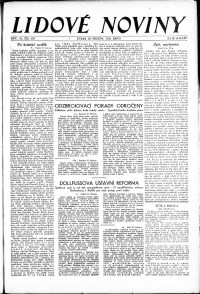 Lidov noviny z 28.3.1933, edice 1, strana 1