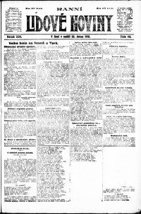 Lidov noviny z 28.4.1918, edice 1, strana 1