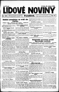 Lidov noviny z 28.4.1919, edice 1, strana 1