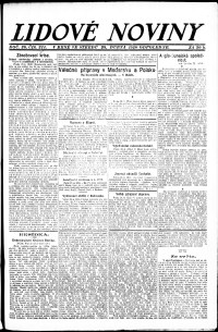 Lidov noviny z 28.4.1920, edice 2, strana 1