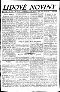 Lidov noviny z 28.4.1921, edice 1, strana 1