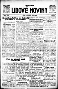 Lidov noviny z 28.5.1919, edice 2, strana 1