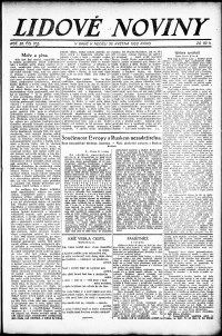 Lidov noviny z 28.5.1922, edice 1, strana 1