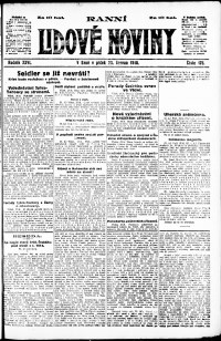 Lidov noviny z 28.6.1918, edice 1, strana 1