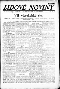 Lidov noviny z 28.6.1920, edice 1, strana 1