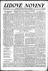 Lidov noviny z 28.6.1922, edice 1, strana 1