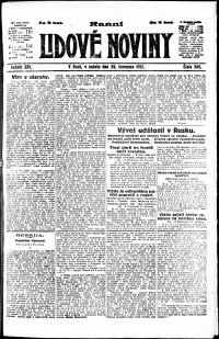 Lidov noviny z 28.7.1917, edice 2, strana 1