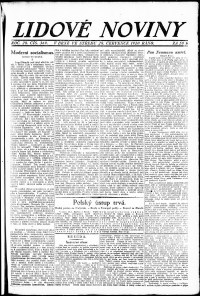 Lidov noviny z 28.7.1920, edice 1, strana 1