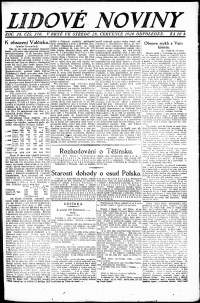 Lidov noviny z 28.7.1920, edice 2, strana 1