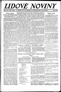 Lidov noviny z 28.7.1921, edice 1, strana 1