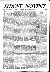 Lidov noviny z 28.8.1920, edice 1, strana 1